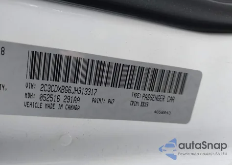 2018 Dodge Charger Sxt Rwd from USA, damaged, VIN 2C3CDXBG6JH313317